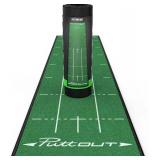 PuttOUT Medium Putting Mat - Perfect Your Golf Putting (7.9ft x 1.6ft)(Green)