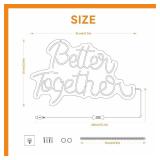 Better Together Neon Sign for Party Backdrop Wall Decor Better Together LED Light Up Letters for Party Decorations Neon Lights Teen Bedroom Reunion Decoration Gifts Photo Prop USB (cool white)