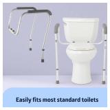 Medline Toilet Handle Safety Rail, Grab Bar for Bathroom, 26" to 31" Adjustable Height, 250-lb. Capacity