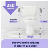 Medline Toilet Handle Safety Rail, Grab Bar for Bathroom, 26" to 31" Adjustable Height, 250-lb. Capacity