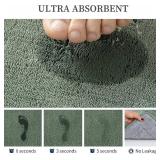 YIHOUSE Bathroom Rugs Sets 5 Piece, Towel-Like Soft Absorbent Thick High Density Memory Foam Bath Mat Set, Non-Slip Machine Washable Bath Rugs for Bathroom, Tub & Shower, Sage Green