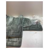 YIHOUSE Bathroom Rugs Sets 5 Piece, Towel-Like Soft Absorbent Thick High Density Memory Foam Bath Mat Set, Non-Slip Machine Washable Bath Rugs for Bathroom, Tub & Shower, Sage Green