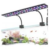 AQQA LED Aquarium Light, 24/7 Mode Clip on Fish Tank Light with Memory Function, DIY Mode Full Spectrum Aquarium Plant Light, Adjustable Timer/Brightness, IP68 Waterproof for 40-48 Inch Fish Tank 35W