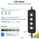 AQQA LED Aquarium Light, 24/7 Mode Clip on Fish Tank Light with Memory Function, DIY Mode Full Spectrum Aquarium Plant Light, Adjustable Timer/Brightness, IP68 Waterproof for 40-48 Inch Fish Tank 35W