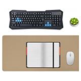 Modern Elegant Dark Beige Large Mouse Pads, Extended Desk Pad Non-Slip Gaming Writing Mat Desktop Protector for Home Office Accessories, 47"x24"