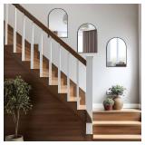 16" x 20" Black Arched Mirror, Arch Bathroom Wall Mirror, Metal Frame Arched Top Bathroom Vanity Mirror for Living Room, Bedroom, Entryway, Tempered Glass, Shatter Proof