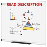 VIZ-PRO Dry Erase Board/Whiteboard, 36 X 24 Inches, Wall Mounted Board for School Office and Home