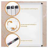 VIZ-PRO Dry Erase Board/Whiteboard, 36 X 24 Inches, Wall Mounted Board for School Office and Home