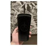 $140 4 pack Starbucks Shiny Black Pleated Cup Winter 2024 16oz Cold Cup