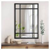 HQiJun Black Rectangle Mirror, Farmhouse Decorative Wall Mirror for Entryway, Living Room, Bedroom, Hallway, Fireplace, Accent Wall Decor (Black1, 30" x 20")