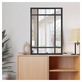 HQiJun Black Rectangle Mirror, Farmhouse Decorative Wall Mirror for Entryway, Living Room, Bedroom, Hallway, Fireplace, Accent Wall Decor (Black1, 30" x 20")