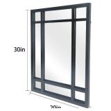 HQiJun Black Rectangle Mirror, Farmhouse Decorative Wall Mirror for Entryway, Living Room, Bedroom, Hallway, Fireplace, Accent Wall Decor (Black1, 30" x 20")