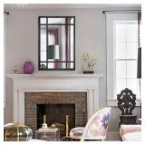 HQiJun Black Rectangle Mirror, Farmhouse Decorative Wall Mirror for Entryway, Living Room, Bedroom, Hallway, Fireplace, Accent Wall Decor (Black1, 30" x 20")