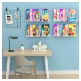 NIUBEE 24" Premium Acrylic Floating Nursery Kids Bookshelf Wall Ledge Shelf, Clear Invisible Spice Rack Bathroom Storage Shelves Display Organizer, 50% Thicker with Screwdriver, Set of 4