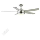 YUHAO 52 Inch Brushed Nickel Ceiling Fan with Light and Remote Control.Noiseless,Dimmable,3CCT,6 Speeds Reversible, DC Ceiling Fans for Indoor or Covered Outdoor Use.ETL Listed