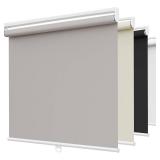 SUNFREE Cordless Blackout Roller Shades, 46"W x 72"H Gray Blinds for Windows & Front Door, Spring System Pull Down Shades UV Protection for Room Darkening, Child Safety Privacy for Bedroom, Bathroom