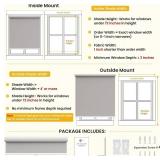 SUNFREE Cordless Blackout Roller Shades, 46"W x 72"H Gray Blinds for Windows & Front Door, Spring System Pull Down Shades UV Protection for Room Darkening, Child Safety Privacy for Bedroom, Bathroom