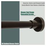 Artiwell Heavy Duty Shower Rod, Adjustable Shower Curtain Rod, Expandable 47-84 Inch, Permanent Mount Shower Rod, Never Rust Stainless Steel For Window Curtain and Closet, Oil Rubbed Bronze