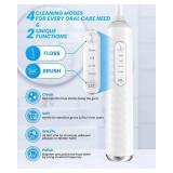 Electric Toothbrush with Water flosser, 3 in 1 Teeth Cleaning Kit with 7 Modes, Electric Toothbrush and flosser Combofor Adults, Water Flosser Portable for Travel and Home (White)