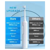 Electric Toothbrush with Water flosser, 3 in 1 Teeth Cleaning Kit with 7 Modes, Electric Toothbrush and flosser Combofor Adults, Water Flosser Portable for Travel and Home (White)