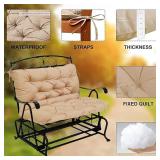 Swing Cushion Replacement Outdoor Porch Waterproof Bench Cushion 2-3 Seater Washable Bench Replacement Cushions for Outdoor Patio Porch Swing Cushions