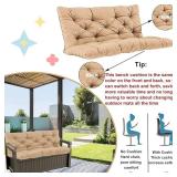 Swing Cushion Replacement Outdoor Porch Waterproof Bench Cushion 2-3 Seater Washable Bench Replacement Cushions for Outdoor Patio Porch Swing Cushions