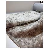 $170 UERMEI Area Rug Living Room Rugs - Washable Neutral Modern Abstract Soft Thin Rug Indoor Floor No Slip Rug Carpet for Bedroom Under Dining Table Home Office Decor - Brown/Grey/Red - 10x14