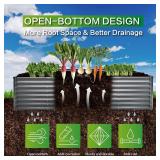 GARDMAX 8x4x2FT Galvanized Raised Garden Bed Kit, Metal Planter Boxes Outdoor with Easy Assembly, Large Garden Bed for Vegetables, Fruits, Flower, Herbs Rectangle Silver