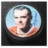 Maurice Richard Autograph Photo Puck