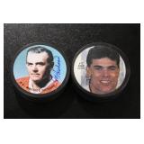 Maurice Richard & Adam Oates Autograph Photo Puck