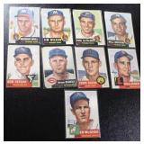 1953 Topps Baseball Card Lot | 9 Cards *Low Grade*