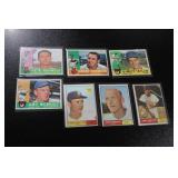 1960 & 1961 Topps Baseball Card Lot | 7 Cards *Low Grade*