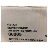 Vistar Real Mayonnaise - 200 Count 9g Pouches - 3 lb 15.5 oz Net WT