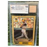 1987, Barry Bonds, TOPPS (#320)  Rookie Card (BCCG 10) W/ Game Used Bat Relic Pirates