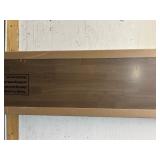 ^HARDWOOD REFLECTIONS Solid Wood Butcher Block Shelf 96 in. WX 12 in. DX 1.5 in. Hin Walnut Stain Hevea UV Finish. Msrp $209.00