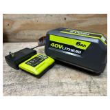 RYOBI OEM 40V LITHIUM BATTERY 6AH OP40605VNM