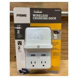 2-Outlet Wireless-Charging-Dock Wall Tap with 2 USB Ports MSRP $102.87 (lot of 3)