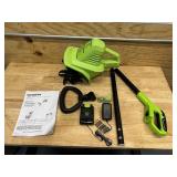 Earthwise, 20V 7.5in. Tiller Cultivator w 2.0Ah Battery, Max. Working Width 7.5 in, Engine Displacement 20 cc, Model# TC70020IT MSRP $97.99 (read description)