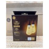 GE 2pk 60W Vintage Style ST19 LED Edison Light Bulbs Amber Glass MSRP $67.96 (lot of 4)