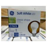GE 93109032 9 Watts A19 Classic LED Non-Dim Light Bulb - Soft White (2/Pack) MSRP $190.70 (lot of 10)