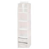 mDesign Fabric Hanging Organizer - Over Closet Rod Storage - 7 Shelves/3 Removable Drawers for Baby Nursery Bedroom Organization, Hold Clothes, Linens, Toys, Accessories, Jane Collection, Cream/White 