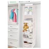 mDesign Fabric Hanging Organizer - Over Closet Rod Storage - 7 Shelves/3 Removable Drawers for Baby Nursery Bedroom Organization, Hold Clothes, Linens, Toys, Accessories, Jane Collection, Cream/White 