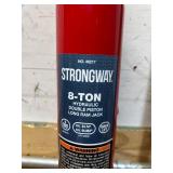 Strongway 8-Ton Long Ram Hydraulic Jack, Double Piston, Clevis Base, 24-3/4in. 44-1/16in. Lift Range