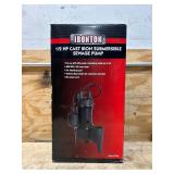 Ironton Cast Iron Sewage Pump, 4600 GPH, 1/2 HP, 2in. Port