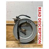 Klutch Auto-Rewind Air Hose Reel with 3/8in. x 50ft. Rubber Hose, 300 PSI