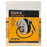Klutch Auto-Rewind Air Hose Reel with 3/8in. x 50ft. Rubber Hose, 300 PSI Msrp $139.99
