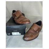 Brown leather Alfani "Luxton" double monk strap dress shoes in size 12M