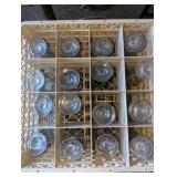 Lot #2 of 2 Crates Smokey blue gray crystal water goblets (32)