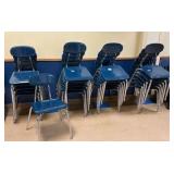 Blue chairs, 24 in lot