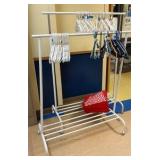 two rolling rack racks with hangers